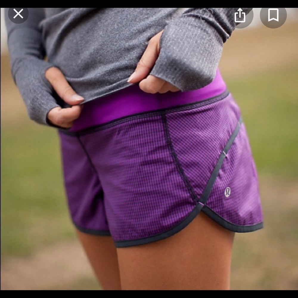 Lululemon Purple gingham speed shorts - 8